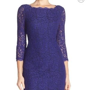Adriana Papell lace sheath with 3/4 length sleeves